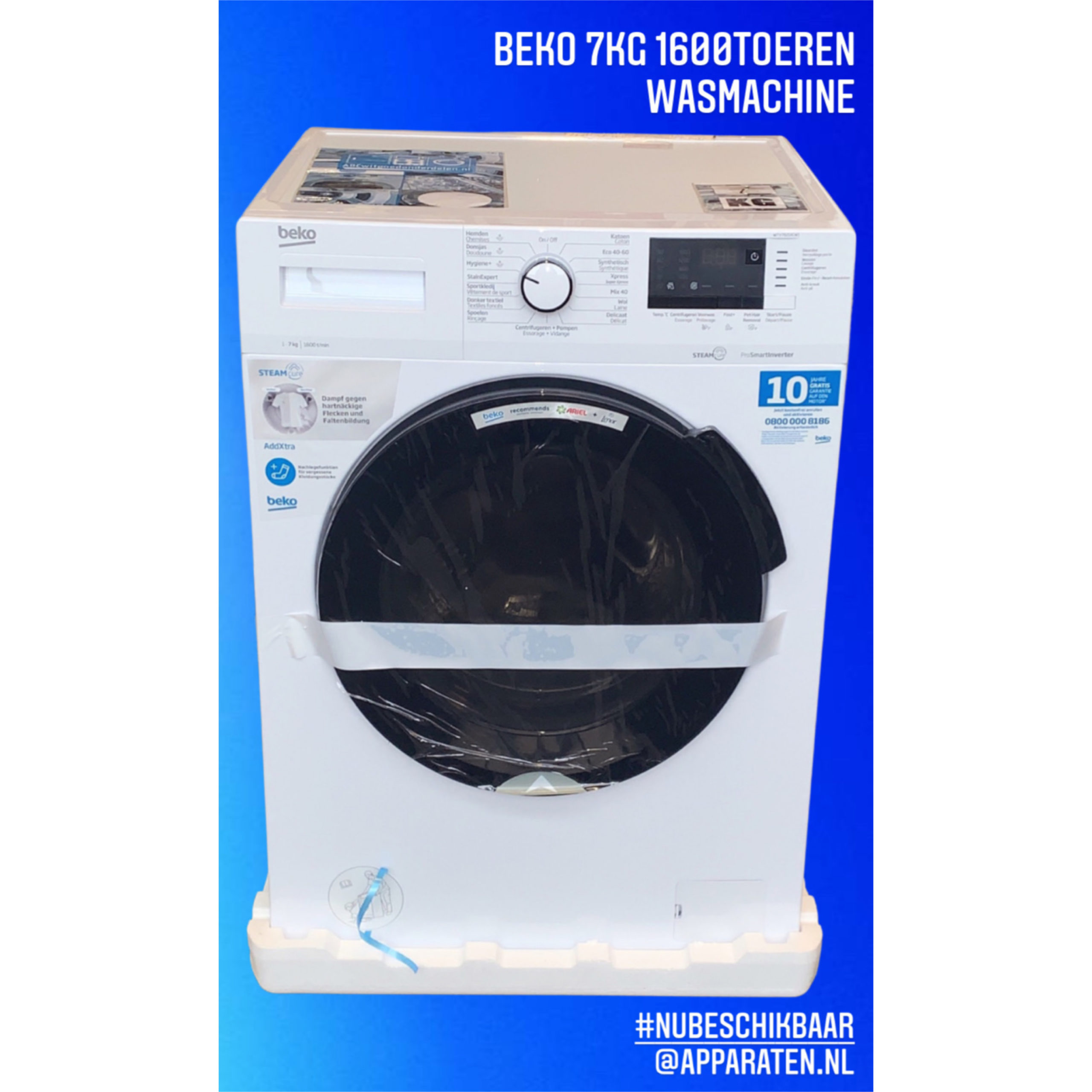 NIEUW BEKO 7kg 1600toeren Wasmachine