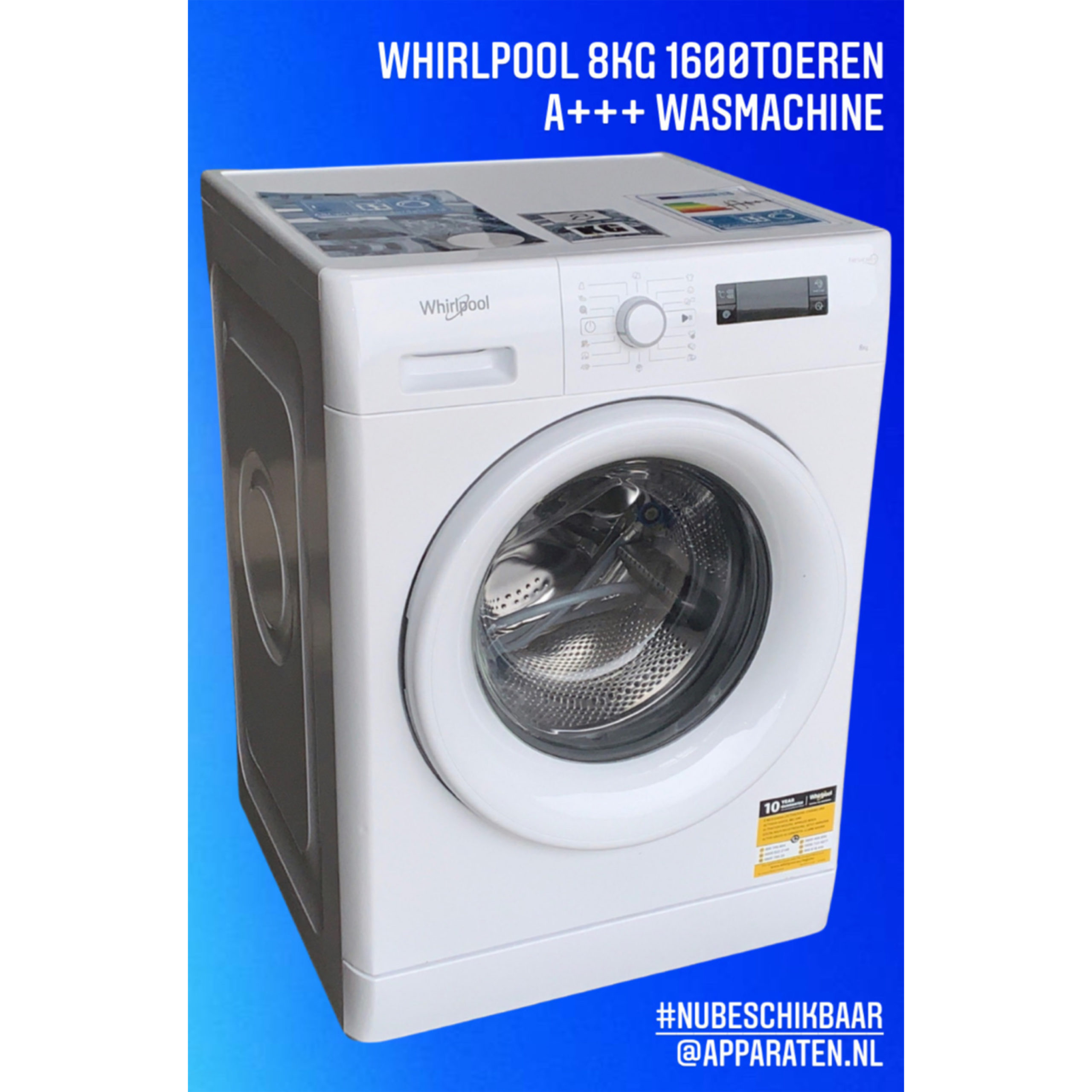 Whirlpool 8kg 1600t A+++ Wasmachine