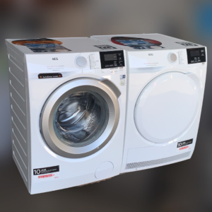 Voordeelset AEG Wasmachine 7kg + Condensdroger 7kg  €488,-