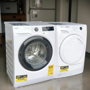 Voordeelset ZANUSSI Wasmachine 9kg + Condensdroger 8kg €528,-