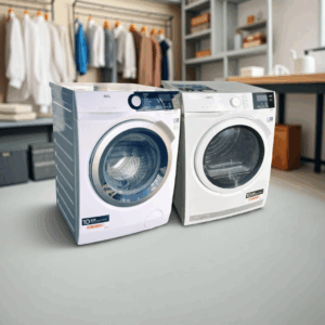 Voordeelset AEG A+++ Wasmachine 9kg  + Warmtepompdroger 8kg  €658,-