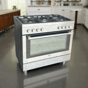 Gasfornuis BEKO RVS Breed 90cm GM15120DXPR Outlet  incl Tijdelijk Gratis Bezorging €349,-