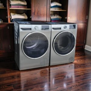 Voordeelset Outlet BEKO MANHATTAN GREY Wasmachine 8kg + Warmtepompdroger 8kg Jonggebruikt 2 jr €658,-